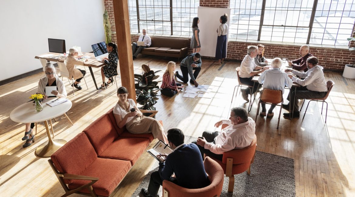 People brainstorming in a workshop